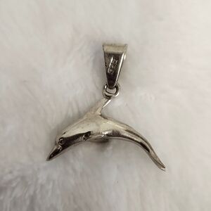925 Sterling Silver 34MM Cetacean Dolphin Pendant